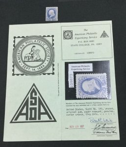 MOMEN: US #145 MINT OG H **APS CERT** #30278