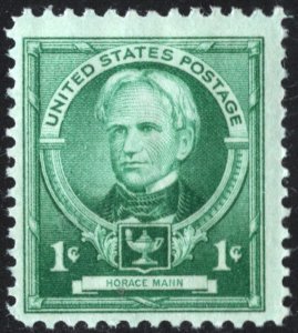 SC#869 1¢ Famous Americans: Horace Mann Single (1940) MNH