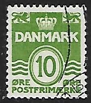 Danmark # 318 - Wavy Lines - 10 öre - used  {Dk1}