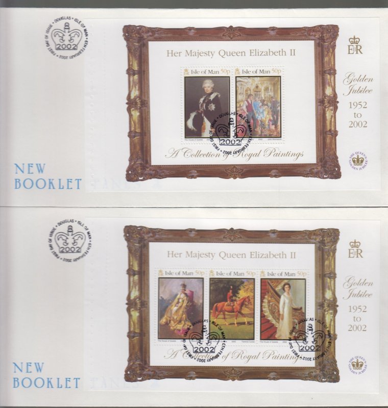 Isle of Man -  2002  Golden Jubilee Booklet Panes  set of 5  FDC