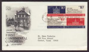 US 1546a Continental Congress Artcraft Typed FDC