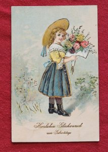 German Deutsches Reich Postcard Birthday wishes greetings 1905