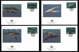 Palau WWF Great Whales 4 official FDCs