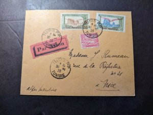 1926 France Colony Tunisia Airmail Cover Tunis RP to Nice France