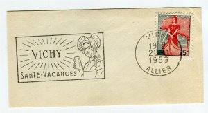 FRANCE; Fine early Full TPO POSTMARK PIECE, 1959 Vichy