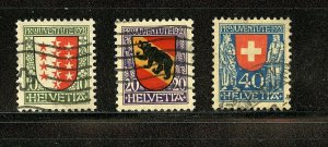 Switzerland #B18-B20 (SW200) Complete 1921 semi postal, Used, F-VF, CV$96.75