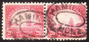 1923, US 20c, San Francisco Bay, Used pair, Sc 567