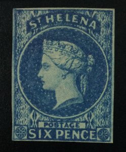 MOMEN: ST HELENA SG #1 1856 IMPERF MINT OG H £500 LOT #61964