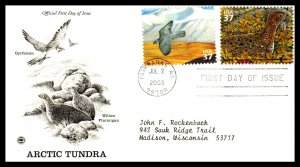 US 3802a-3802j Arctic Tundra PCS Set of Five Typed FDC