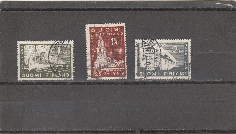 Finland  Scott#  155-157  Used  (1929 Founding of City of Turku)