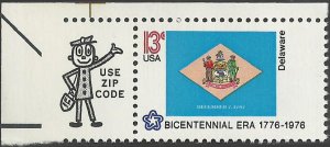 # 1633 MINT NEVER HINGED ( MNH ) STATE FLAG DELAWARE