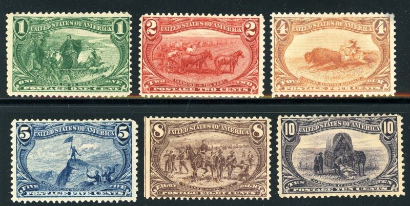 USAstamps Unused FVF US 1898 Trans-Mississippi Scott 285 - 290 OG MHR SCV $543