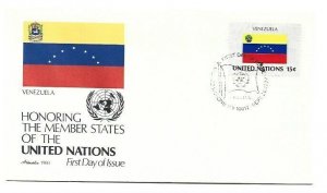 United Nations #335 15c Flag Series 1980, Venezuela, Artmaster FDC