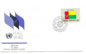 United Nations #386 Flag Series 1982, Cape Verde, Official Geneva Cachet, FDC