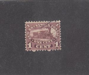 NEW BRUNSWICK REF# KM27 # 6  F 1cts LOCOMOTIVE RED LILAC CAT VALUE $20