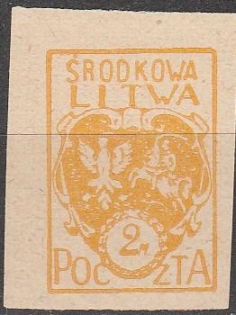 Central Lithuania #6  F-VF Unused  Imperf (S9035)