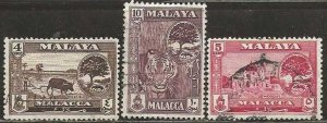 Malacca  Sc.  58-59, 61  used.  1960.  (M638)