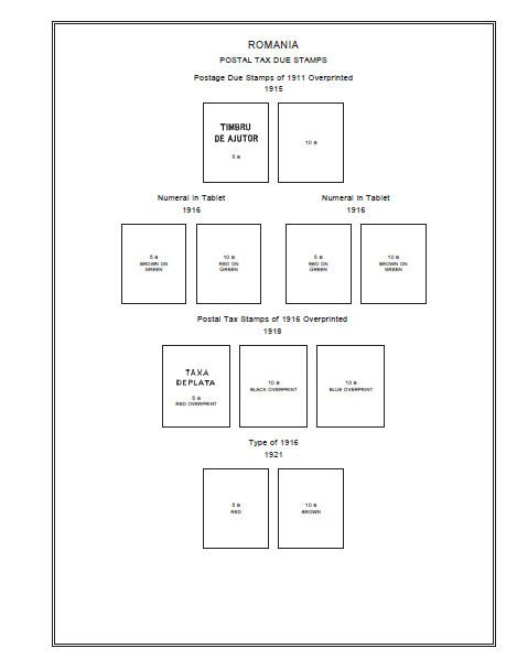 PRINTED ROMANIA [CLASS.] 1858-1942 STAMP ALBUM PAGES (76 pages)