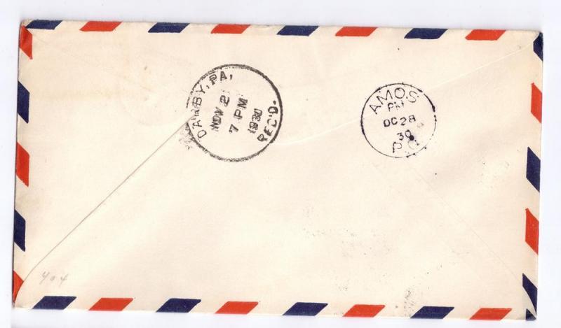 Canada FFC Siscoe to Amos 1930 First Flight Airmail Cover