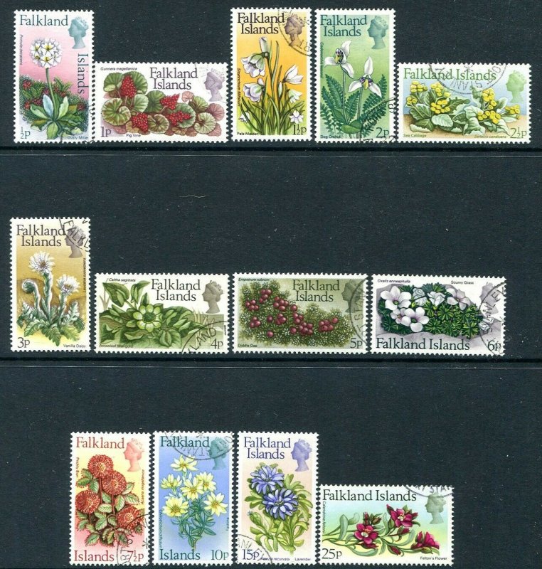 FALKLAND ISLANDS-1972 Flowers Set of 13 Sg 276-88 VERY FINE USED  V31810