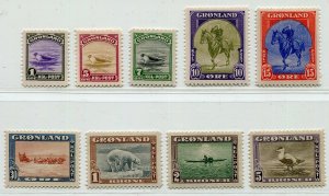 GREENLAND 1945 NEW YORK ISSUE SCOTT 10-18 PERFECT MNH