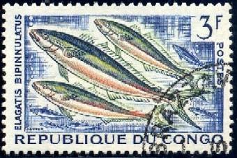 Fish, Rainbow Runner, Congo stamp SC#99 used