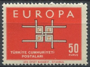 Turkey Sc#1602 MNH, 50k red & blk, Europa (C.E.P.T.) 1963 - Square (1963)