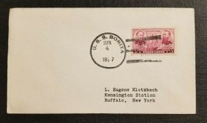 1937 Last Day Cover US Navy USS Bonita SS 165 Buffalo New York