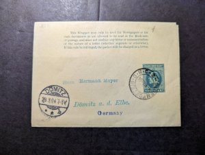 1904 British Orange River Colony Newspaper Wrapper Cover Bloemfontein to Germany