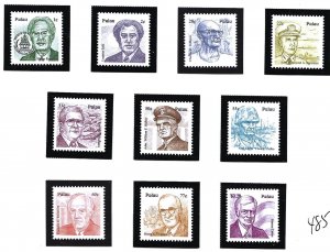 Palau Scott 485-494 Personalities set of 10 Mint NH   -wb