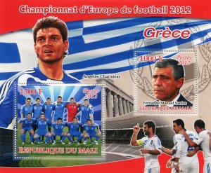Mali 2012 FOOTBALL euro 2012 Team of Greece Sheet Perforated Mint (NH)