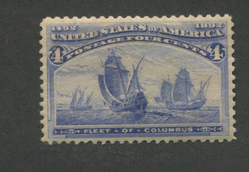 1893 US Stamp #233 4c Mint Hinged Very Fine Original Gum Catalogue Value $80