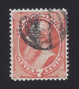 US #160 1873 Orange Vermillion Perf 12 VF SCV $90