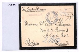 GUATEMALA Mourning Cover *SPECTACULAR FRANKING* TRANSATLANTIC 1926 Belgium YT336