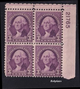 BOBPLATES US #720 Washington Upper Right Plate Block 21765 F-VF LH SCV=$1.75