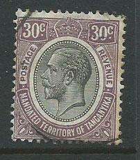 Tanganyika   SG 98 right perf with toning showing on reverse