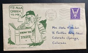 1943 Valley Center KS USA Patriotic Cover To Colorado How To Fight Musso