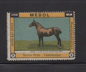 German Advertising Stamp Series IV #2 - Berlin 1906 Oldenburger Horse, Medol