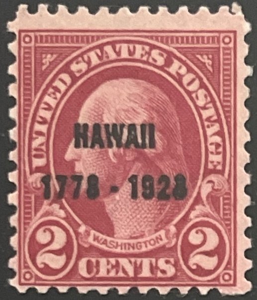 Scott #647 1928 2¢ George Washington Hawaii overprint unused HR