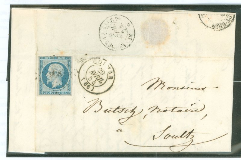 France 11 Folded letter to Soultz, 4/29/54