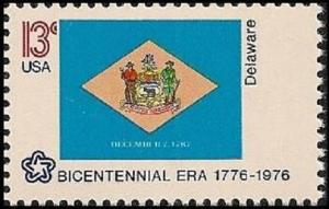 US 1633 State Banners Delaware 13c single MNH 1976