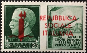 ITALY RSI (Social R.) War Propaganda ESSAY Sass.P2 cv 960$ CERT. AVANZO MNH** R+