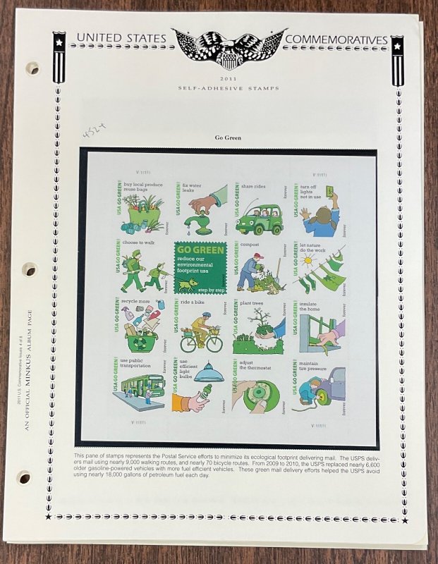 US Comm 2011 Partial Set of 11 Forever MNH sheets on 3 Ring Album Pages FV $140