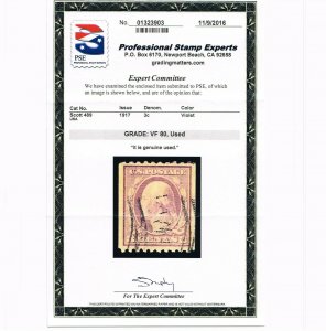 EXCEPTIONAL GENUINE SCOTT #489 USED 1917 COIL SINGLE PSE GRADED VF-80 2 CERTS