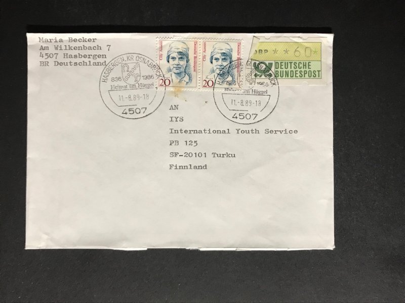 Germany #1475//9N532 Famous Women Registered Cover to Finland #1666