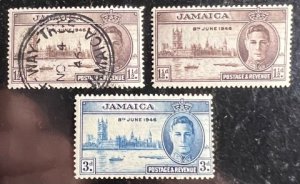 Jamaica Scott# 136a Used, 136a-137a F/VF NH Unused Lot of 3 Cat $9.25