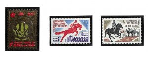 AFARS & ISSAS SCOTT #345 347 & C59 GOLD FOIL HORSE STAMPS MNH VF 1970