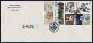 Sweden 1677a on FDC -  Sports, Space, Aircraft, Map, Ship, Art