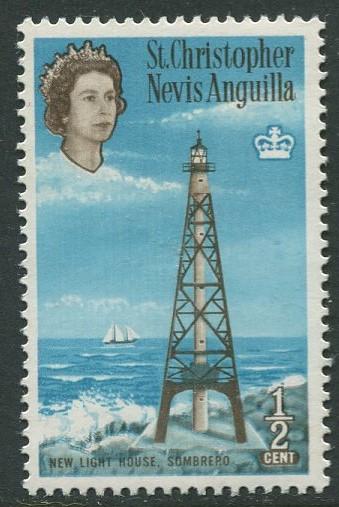 St. KITTS-NEVIS-Scott 145-QEII -Definitives-1963- MNH - Single 1/2c Stamp