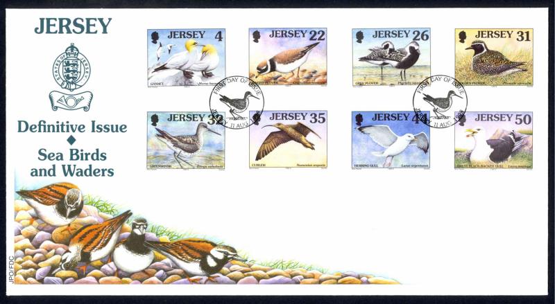 Jersey Sc# 864-871 FDC 1998 Sea Birds & Waders